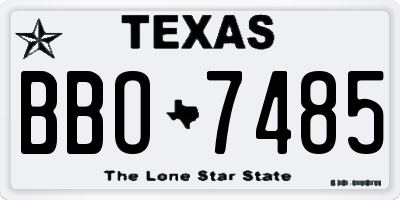 TX license plate BBO7485