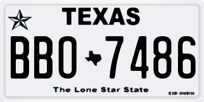 TX license plate BBO7486