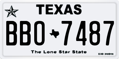 TX license plate BBO7487