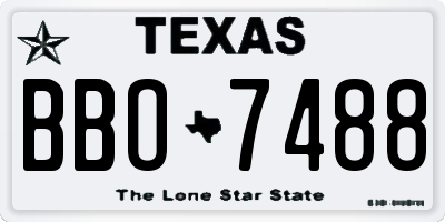 TX license plate BBO7488