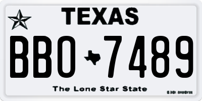 TX license plate BBO7489