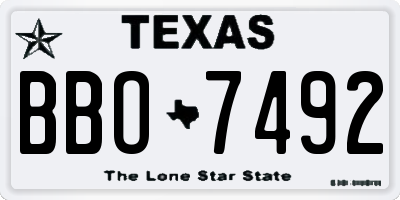 TX license plate BBO7492
