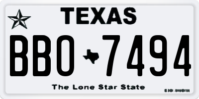 TX license plate BBO7494