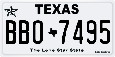 TX license plate BBO7495