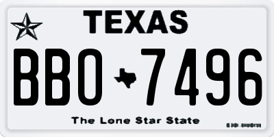 TX license plate BBO7496