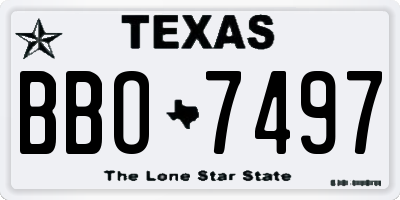 TX license plate BBO7497