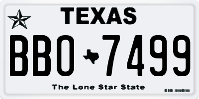 TX license plate BBO7499