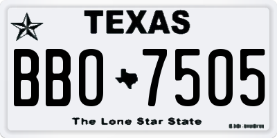 TX license plate BBO7505