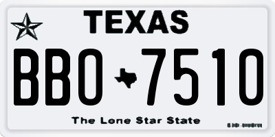 TX license plate BBO7510