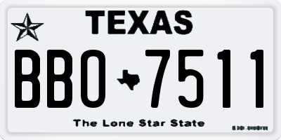 TX license plate BBO7511
