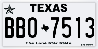 TX license plate BBO7513