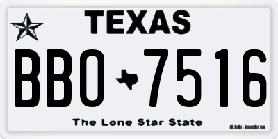 TX license plate BBO7516