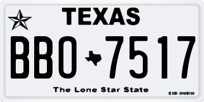 TX license plate BBO7517