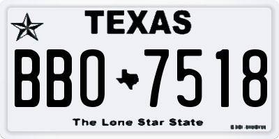 TX license plate BBO7518