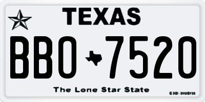 TX license plate BBO7520