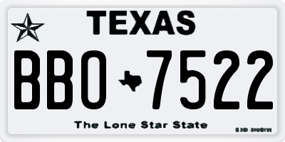 TX license plate BBO7522