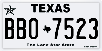 TX license plate BBO7523