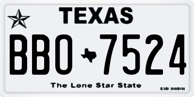 TX license plate BBO7524