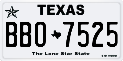 TX license plate BBO7525