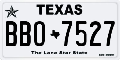 TX license plate BBO7527