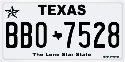 TX license plate BBO7528