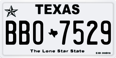 TX license plate BBO7529