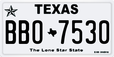 TX license plate BBO7530