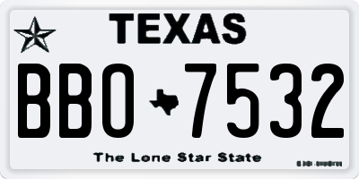 TX license plate BBO7532