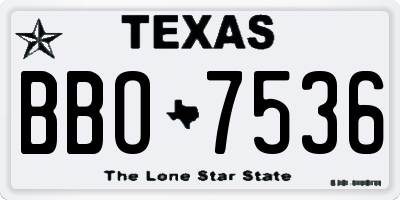 TX license plate BBO7536
