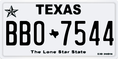 TX license plate BBO7544