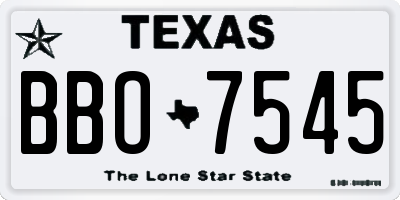 TX license plate BBO7545