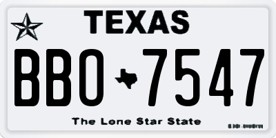 TX license plate BBO7547