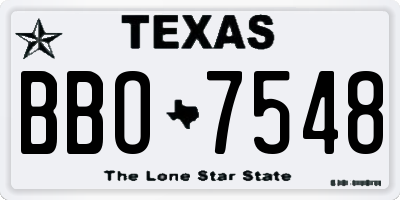 TX license plate BBO7548