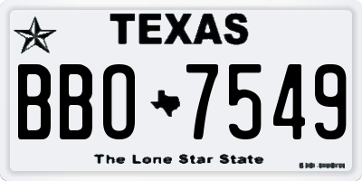 TX license plate BBO7549