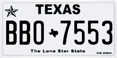 TX license plate BBO7553