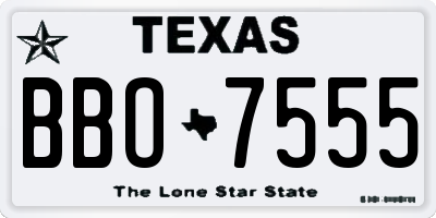 TX license plate BBO7555