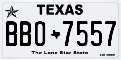 TX license plate BBO7557
