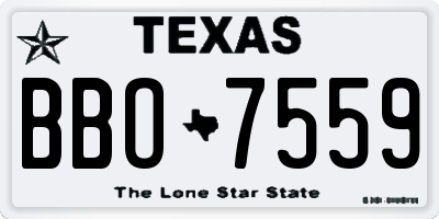 TX license plate BBO7559