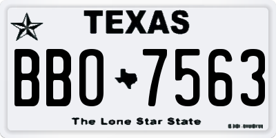 TX license plate BBO7563
