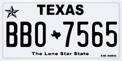 TX license plate BBO7565