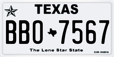 TX license plate BBO7567