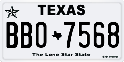 TX license plate BBO7568