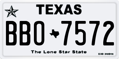 TX license plate BBO7572