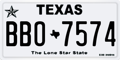 TX license plate BBO7574