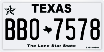 TX license plate BBO7578