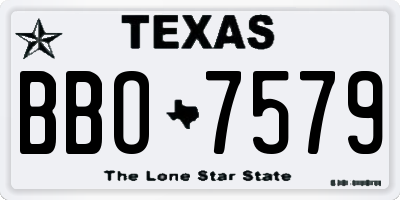 TX license plate BBO7579