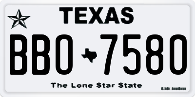 TX license plate BBO7580