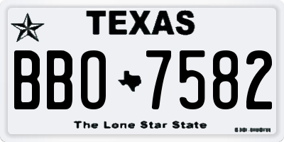 TX license plate BBO7582