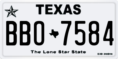 TX license plate BBO7584