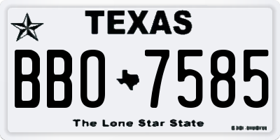 TX license plate BBO7585